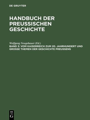 cover image of Vom Kaiserreich zum 20. Jahrhundert und Große Themen der Geschichte Preußens